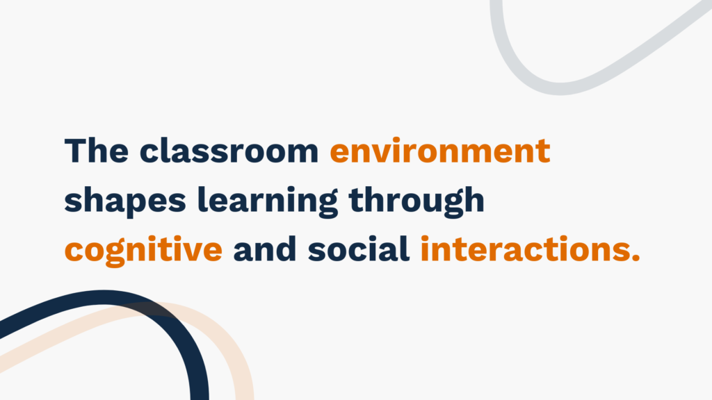 "The classroom environment shapes learning through cognitive and social interactions."