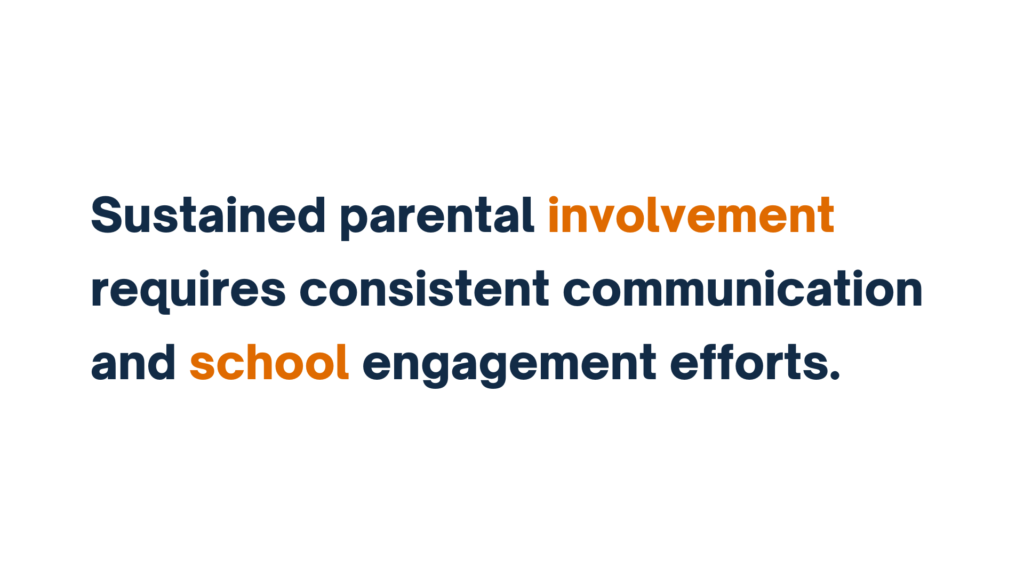 Alt Text: "Text reads: 'Sustained parental involvement requires consistent communication and school engagement efforts.'"
