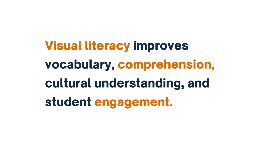 "Visual literacy improves vocabulary, comprehension, cultural understanding, and student engagement."