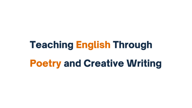 Teaching English Through Poetry and Creative Writing" text with "English" and "Poetry" highlighted in orange.