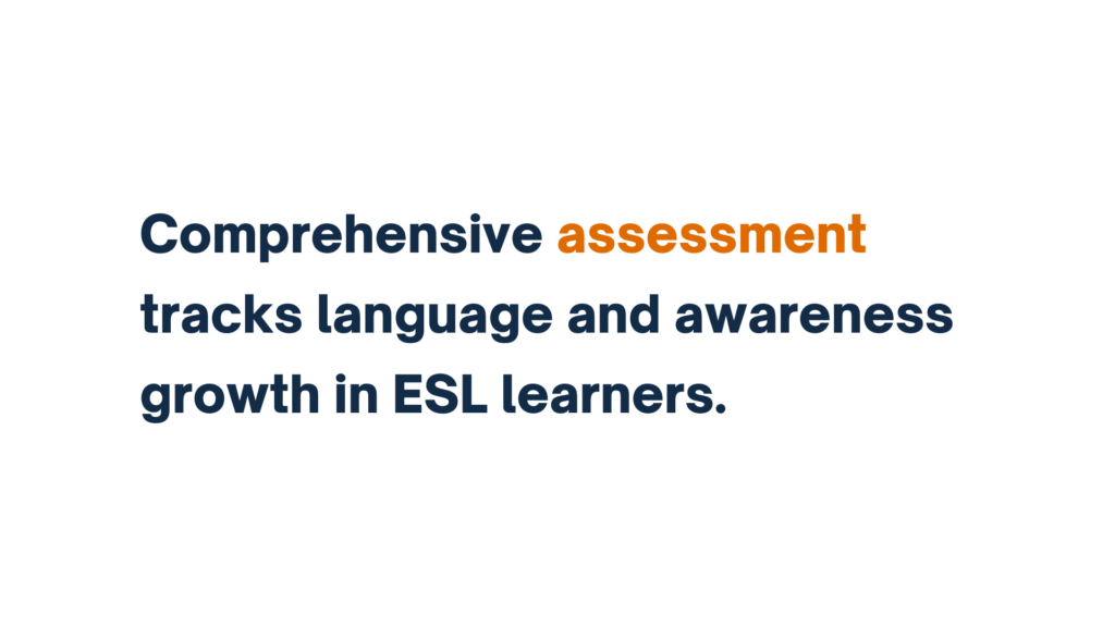 Image 5: "Comprehensive assessment tracks language and awareness growth in ESL learners."