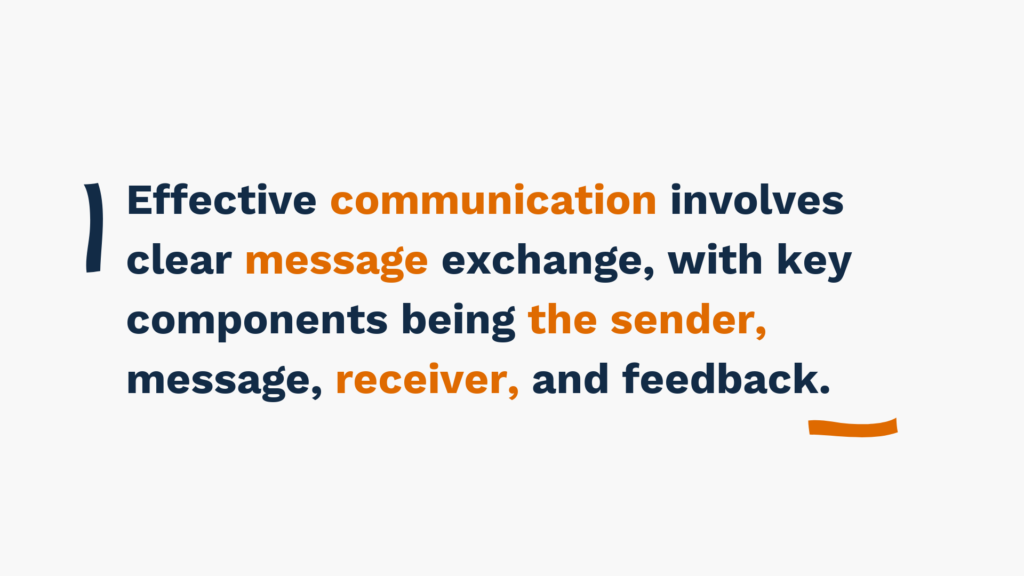 Effective communication involves clear message exchange, with key components being the sender, message, receiver, and feedback